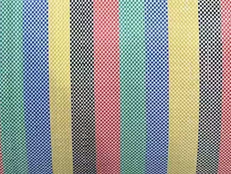 Colored striped woven fabric